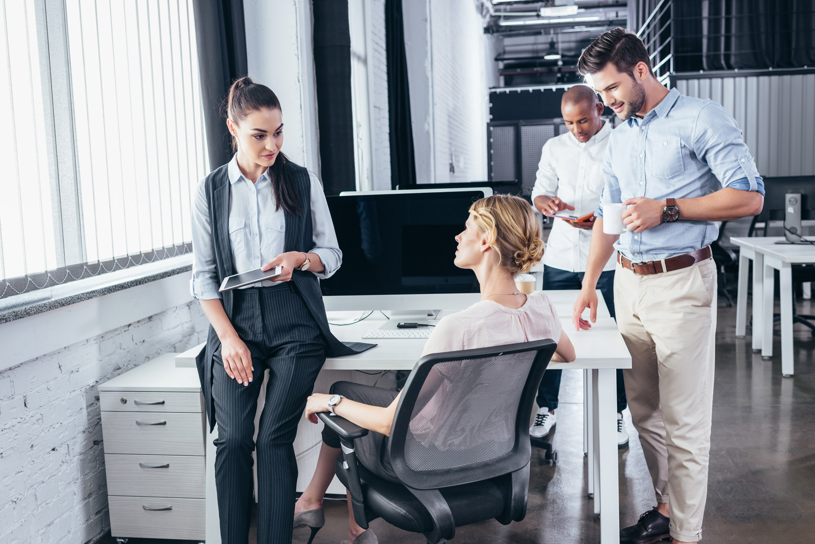 image of business people in office with air filtering clean air concepts of texas